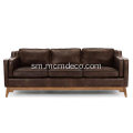 Worthington Oxford Brown Paʻu sofa